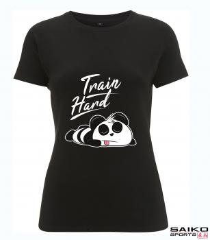 T-Shirt Train Hard Panda schwarz