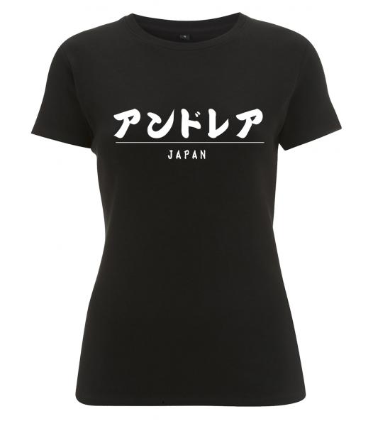 T-Shirt - japanisch personalisiert - schwarz -Damen